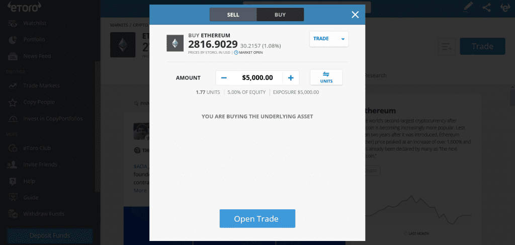 eToro Buy Ethereum