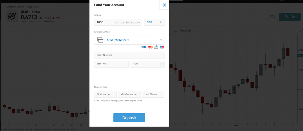 eToro Step 3 XLM