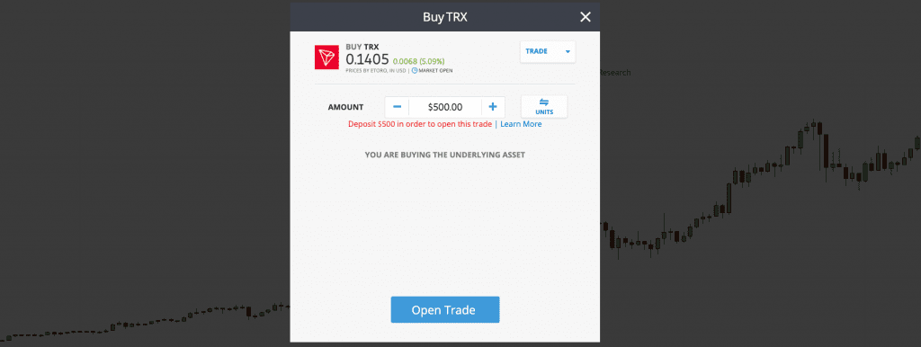 etoro Step 5 TRX