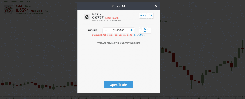 etoro Step 5 for XLM