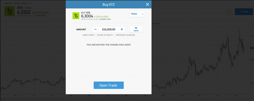 etoro step 5 Tezos